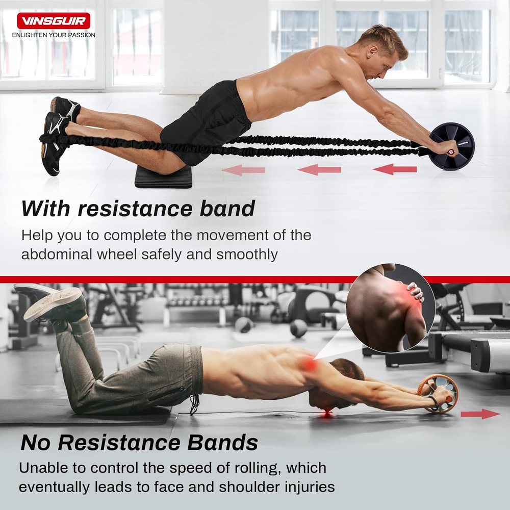 Ab Roller Wheel Kit with Resistance Bands and Knee Mat — view 2
