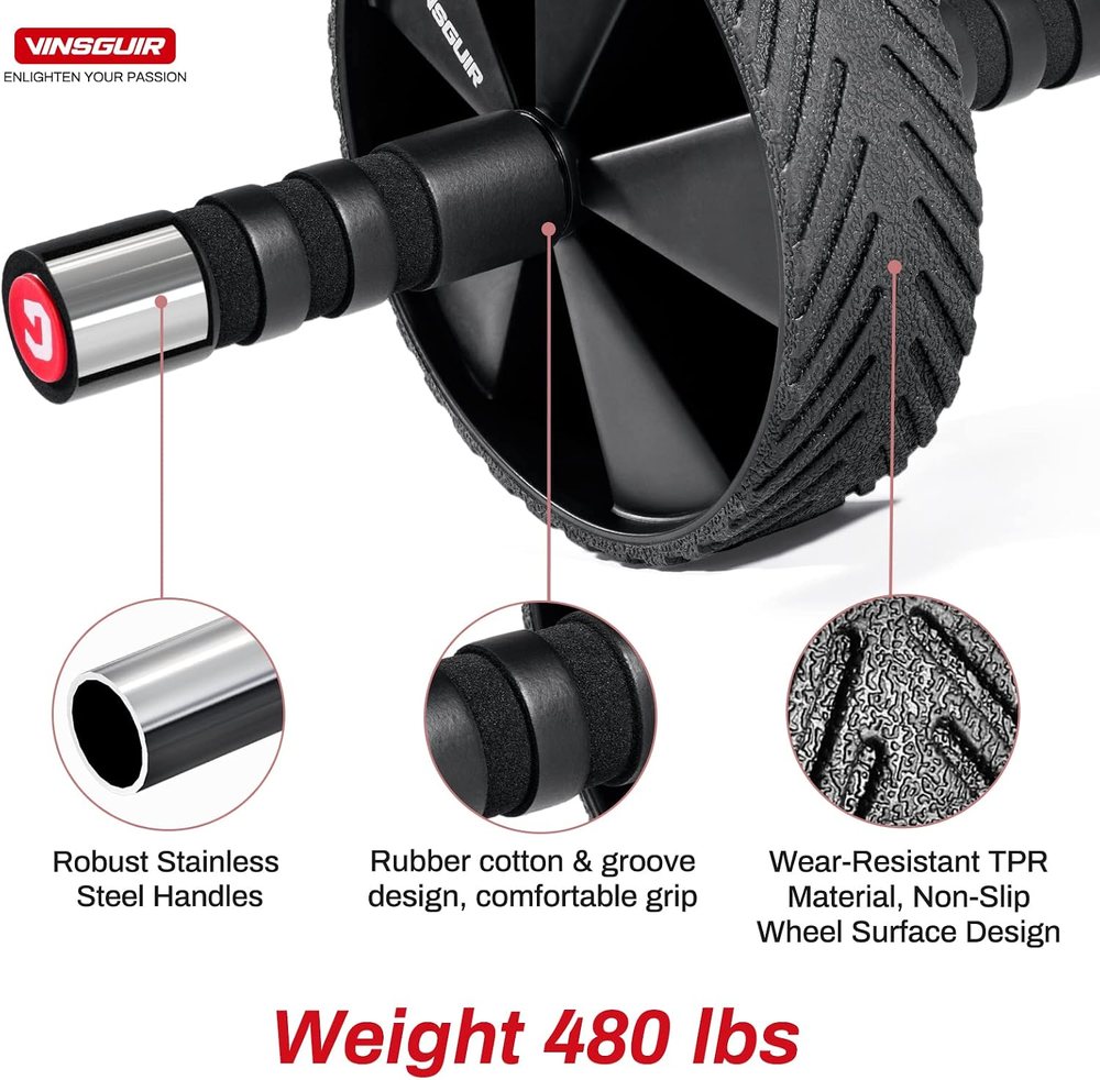 Ab Roller Wheel Kit with Resistance Bands and Knee Mat — view 3