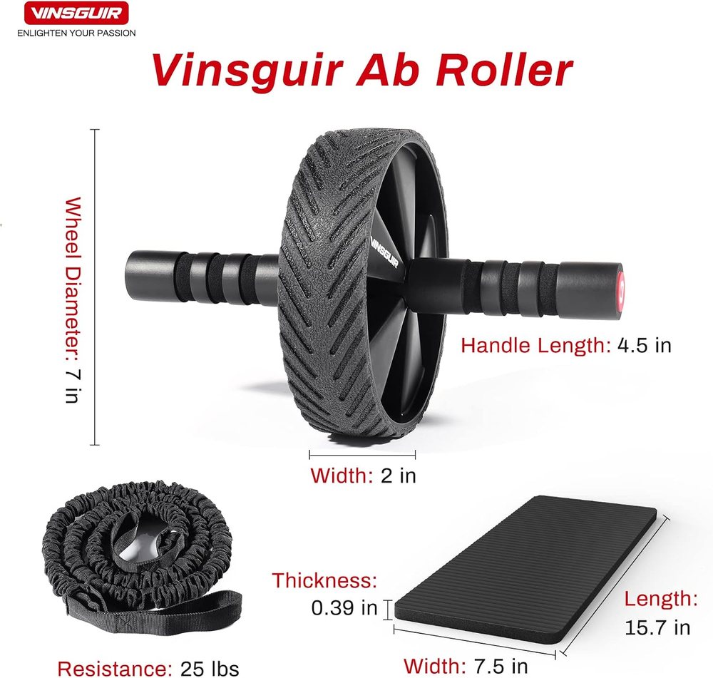Ab Roller Wheel Kit with Resistance Bands and Knee Mat — view 5