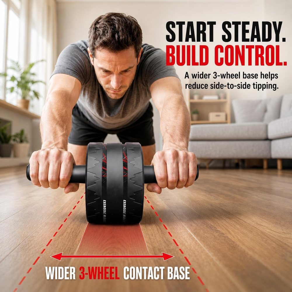 Ab Roller Wheel with Workout Chart and Knee Pad — view 2