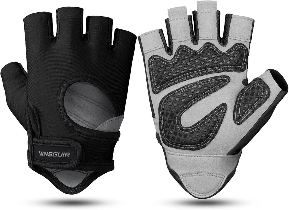 Enhanced Grip Gym Gloves, Black