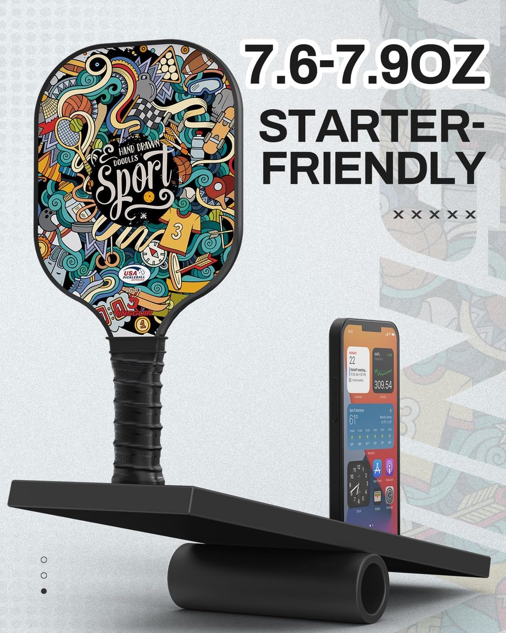 Doodle Sport Pickleball Paddle Set with Headbands — view 2