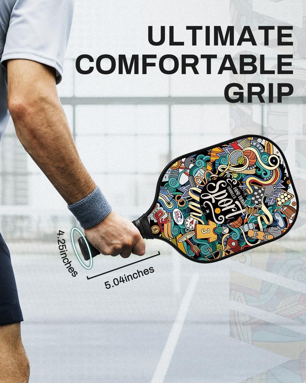 Doodle Sport Pickleball Paddle Set with Headbands — view 3