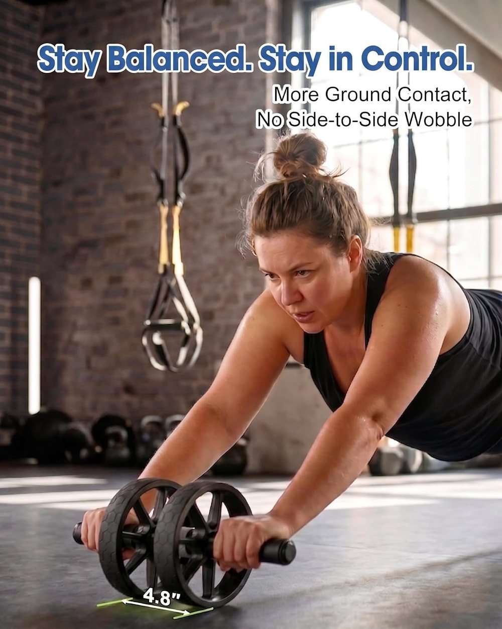 Dual Ab Roller Wheel with Detachable Resistance Band — view 2