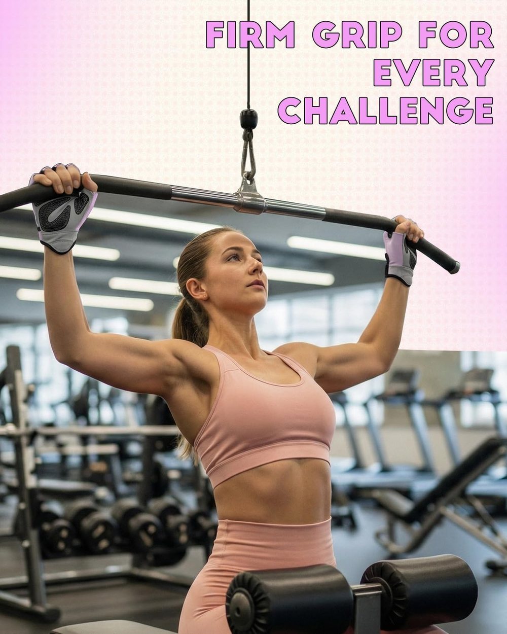Enhanced Grip Gym Gloves, Lavender Mist — view 4