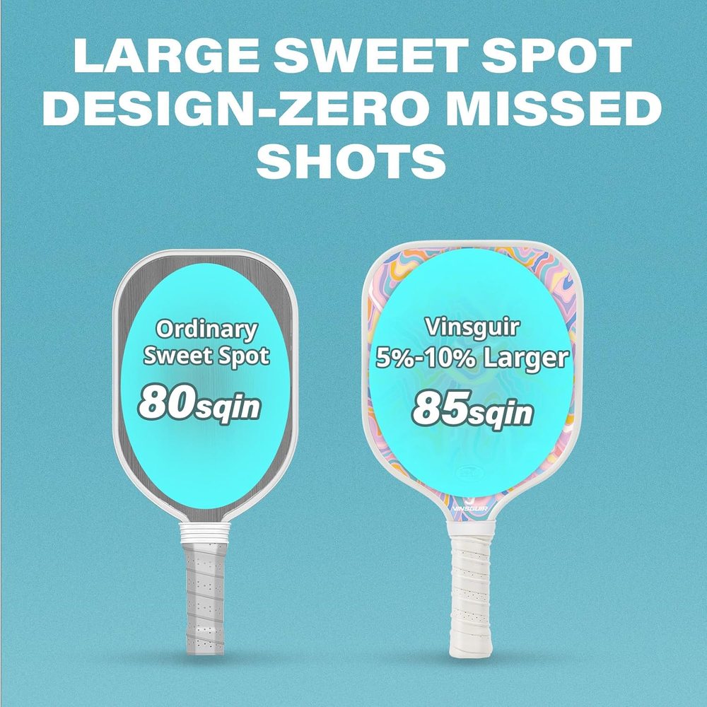 Pastel Swirl Pickleball Paddles with Padded Cover — view 3