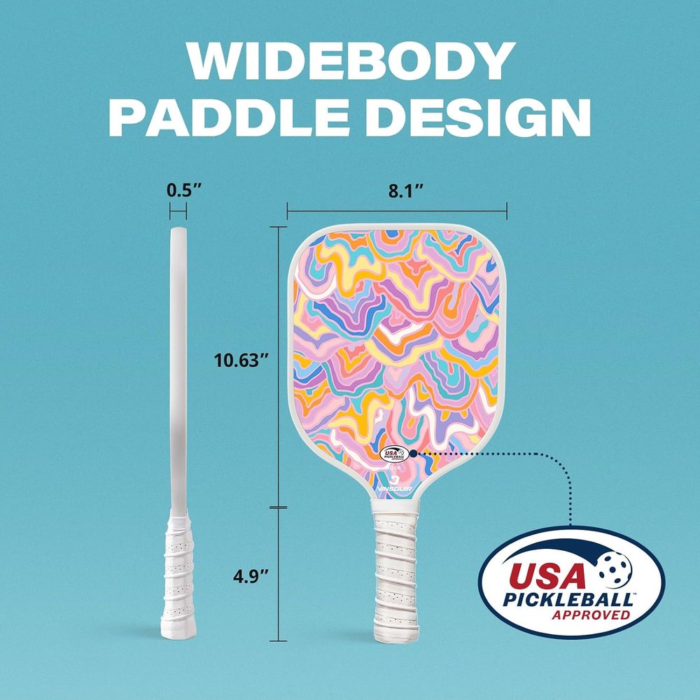 Pastel Swirl Pickleball Paddles with Padded Cover — view 4