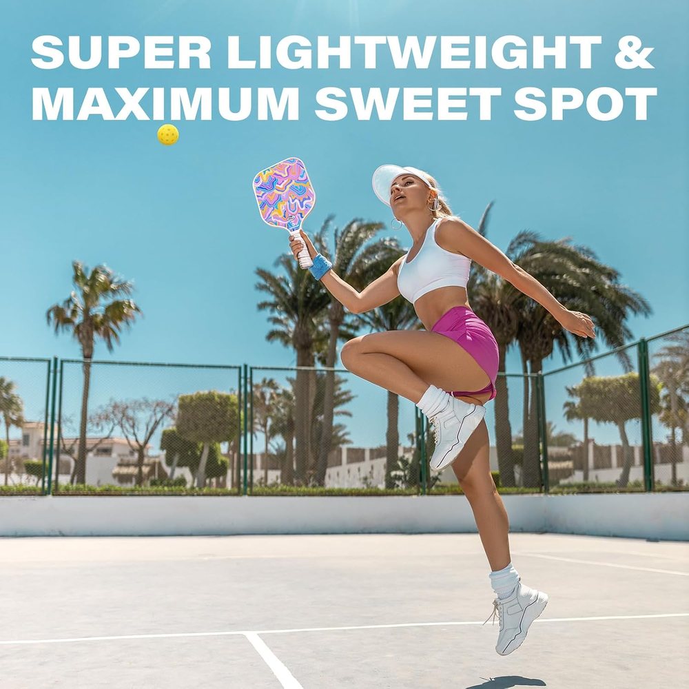Pastel Swirl Pickleball Paddles with Padded Cover — view 5