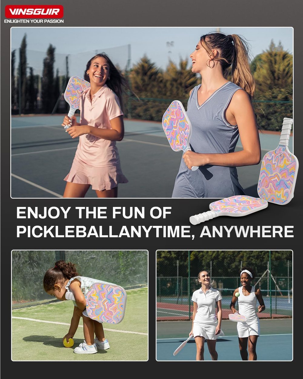 Pastel Swirl Pickleball Paddle Set of 2 — view 5