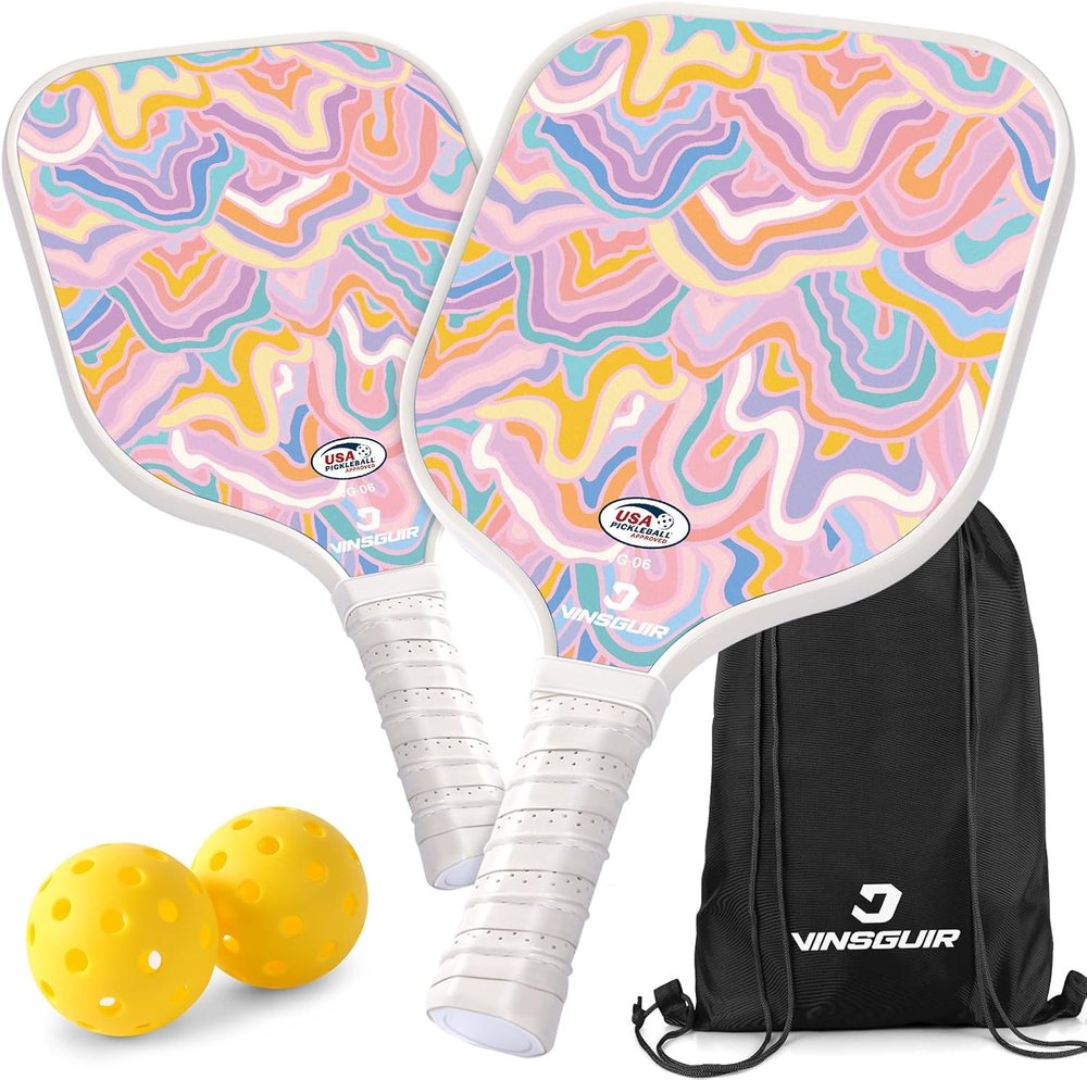 Pastel Swirl Pickleball Paddle Set of 2