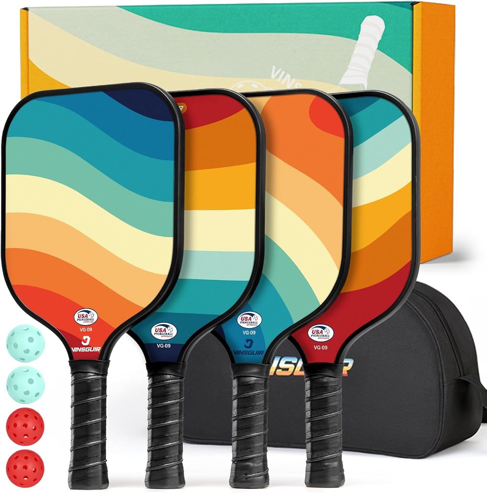 Retro Wave Pickleball Paddle Set of 4