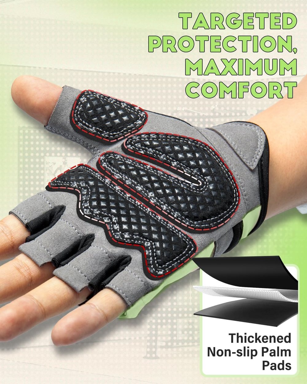 Enhanced Grip Workout Gloves, Spring Meadow — view 3