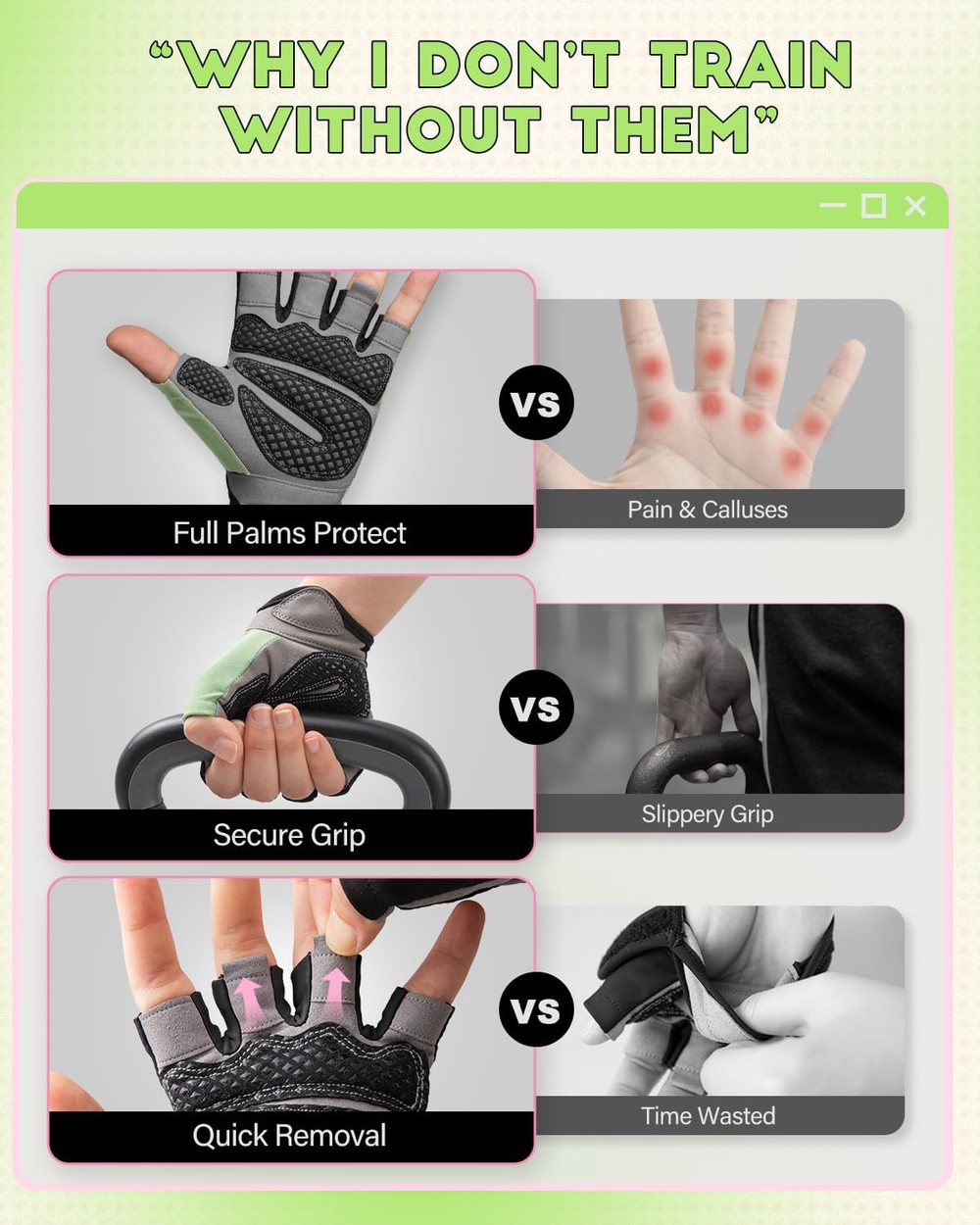 Enhanced Grip Workout Gloves, Spring Meadow — view 5