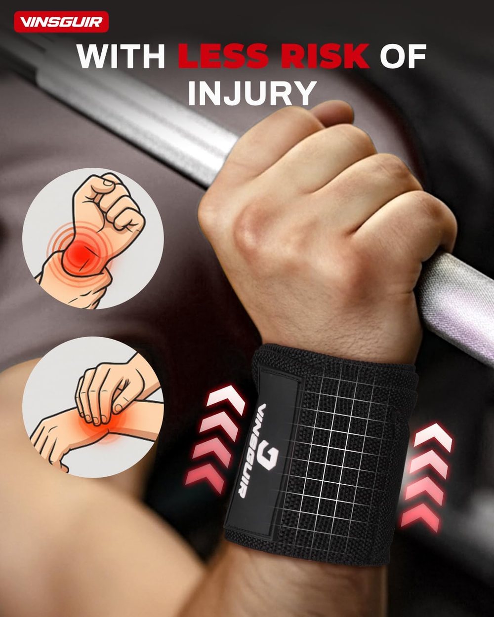 Weightlifting Wrist Wraps with Thumb Loop, 21 in — view 3